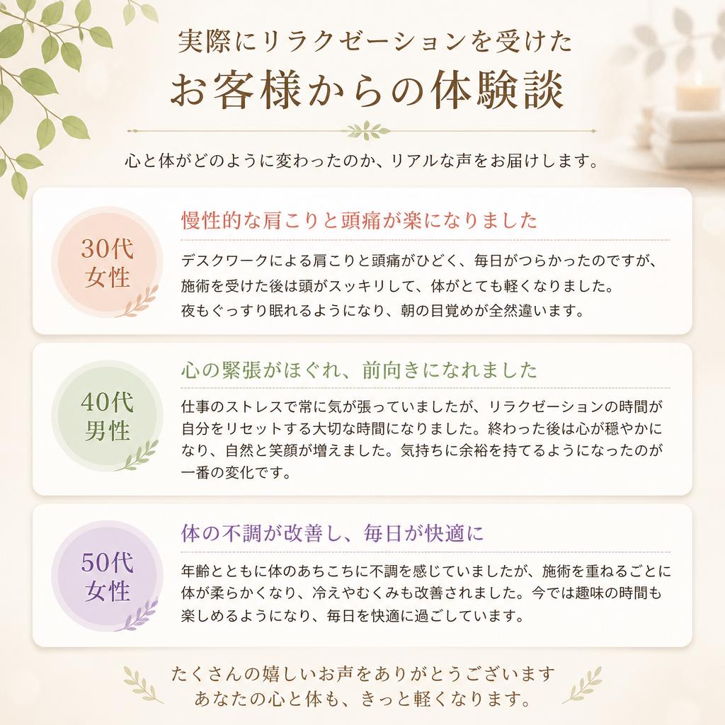 お客様の体験談