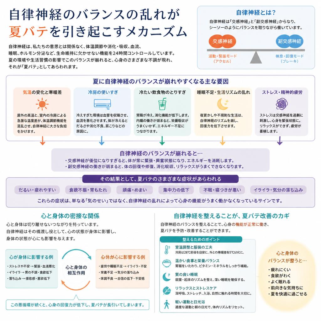 自律神経と夏バテの関係